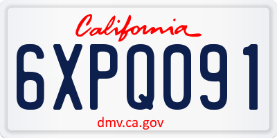 CA license plate 6XPQ091