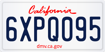 CA license plate 6XPQ095
