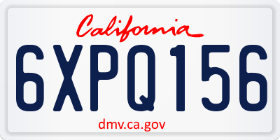 CA license plate 6XPQ156