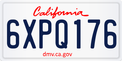 CA license plate 6XPQ176