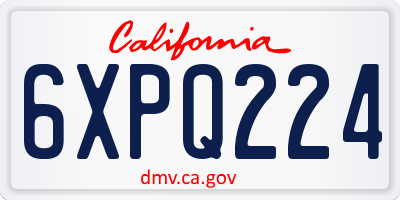 CA license plate 6XPQ224