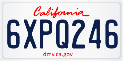 CA license plate 6XPQ246