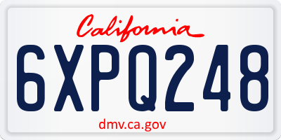 CA license plate 6XPQ248