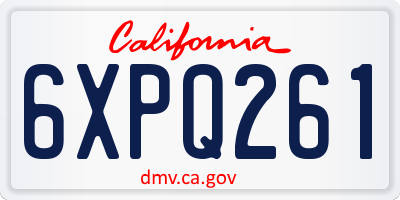 CA license plate 6XPQ261