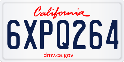 CA license plate 6XPQ264