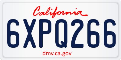 CA license plate 6XPQ266