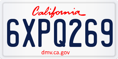 CA license plate 6XPQ269