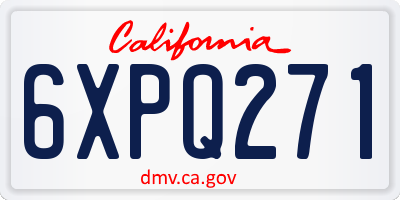 CA license plate 6XPQ271
