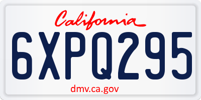 CA license plate 6XPQ295
