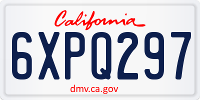 CA license plate 6XPQ297