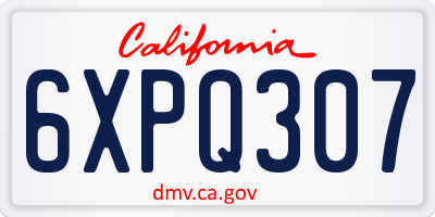 CA license plate 6XPQ307