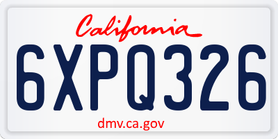 CA license plate 6XPQ326
