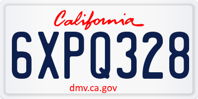 CA license plate 6XPQ328