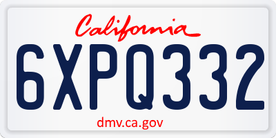 CA license plate 6XPQ332