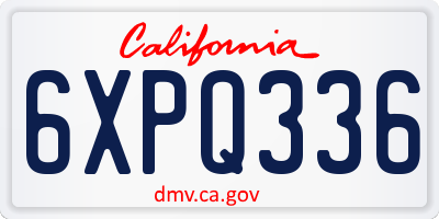 CA license plate 6XPQ336