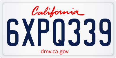 CA license plate 6XPQ339