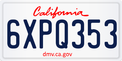 CA license plate 6XPQ353