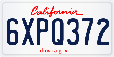 CA license plate 6XPQ372