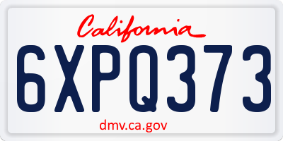 CA license plate 6XPQ373