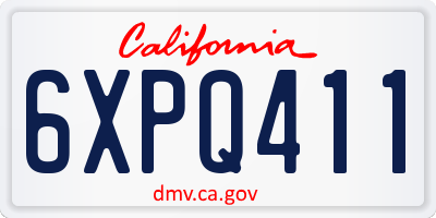 CA license plate 6XPQ411