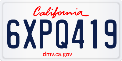 CA license plate 6XPQ419