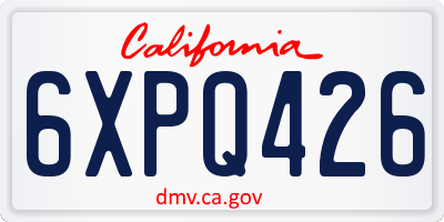 CA license plate 6XPQ426