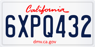 CA license plate 6XPQ432