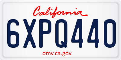 CA license plate 6XPQ440