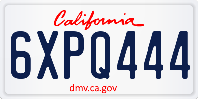 CA license plate 6XPQ444