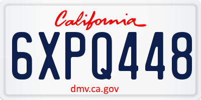 CA license plate 6XPQ448