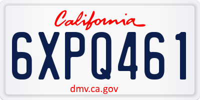 CA license plate 6XPQ461