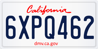 CA license plate 6XPQ462