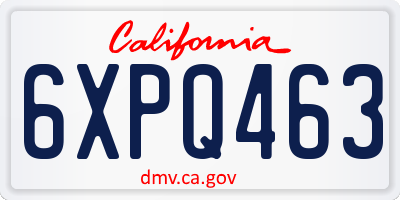 CA license plate 6XPQ463