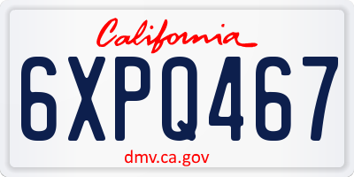 CA license plate 6XPQ467