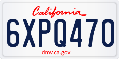 CA license plate 6XPQ470