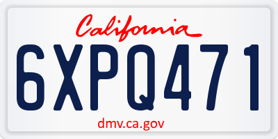 CA license plate 6XPQ471