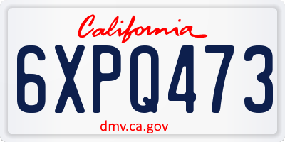 CA license plate 6XPQ473