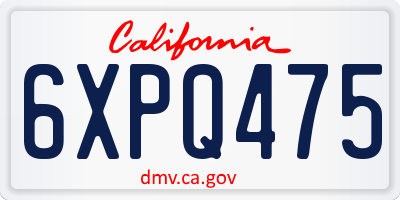 CA license plate 6XPQ475