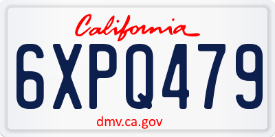 CA license plate 6XPQ479