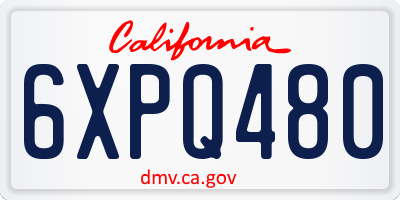 CA license plate 6XPQ480