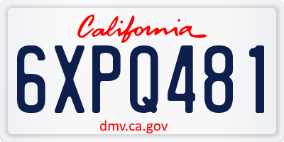 CA license plate 6XPQ481