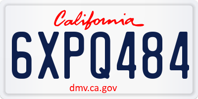 CA license plate 6XPQ484