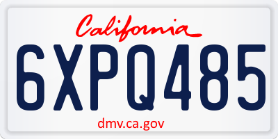 CA license plate 6XPQ485