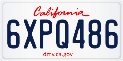 CA license plate 6XPQ486