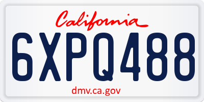 CA license plate 6XPQ488