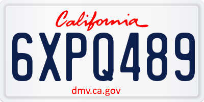 CA license plate 6XPQ489