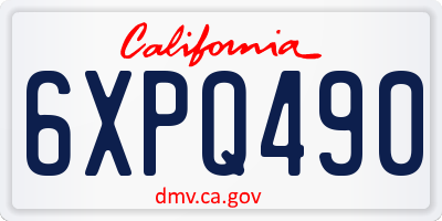 CA license plate 6XPQ490