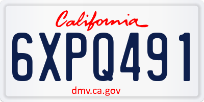 CA license plate 6XPQ491