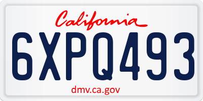 CA license plate 6XPQ493