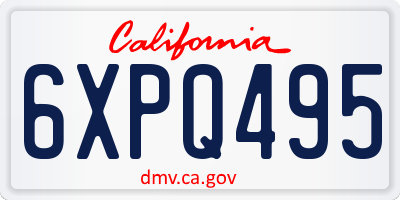 CA license plate 6XPQ495